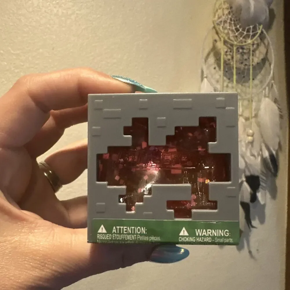 Minecraft Jelly Cube Squishy Sensory Toy, Like NeeDoh, Red